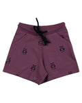 Girls Panda Printed Purple Cotton Shorts