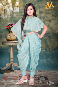 Girls Ethnic Dhoti Set Blue