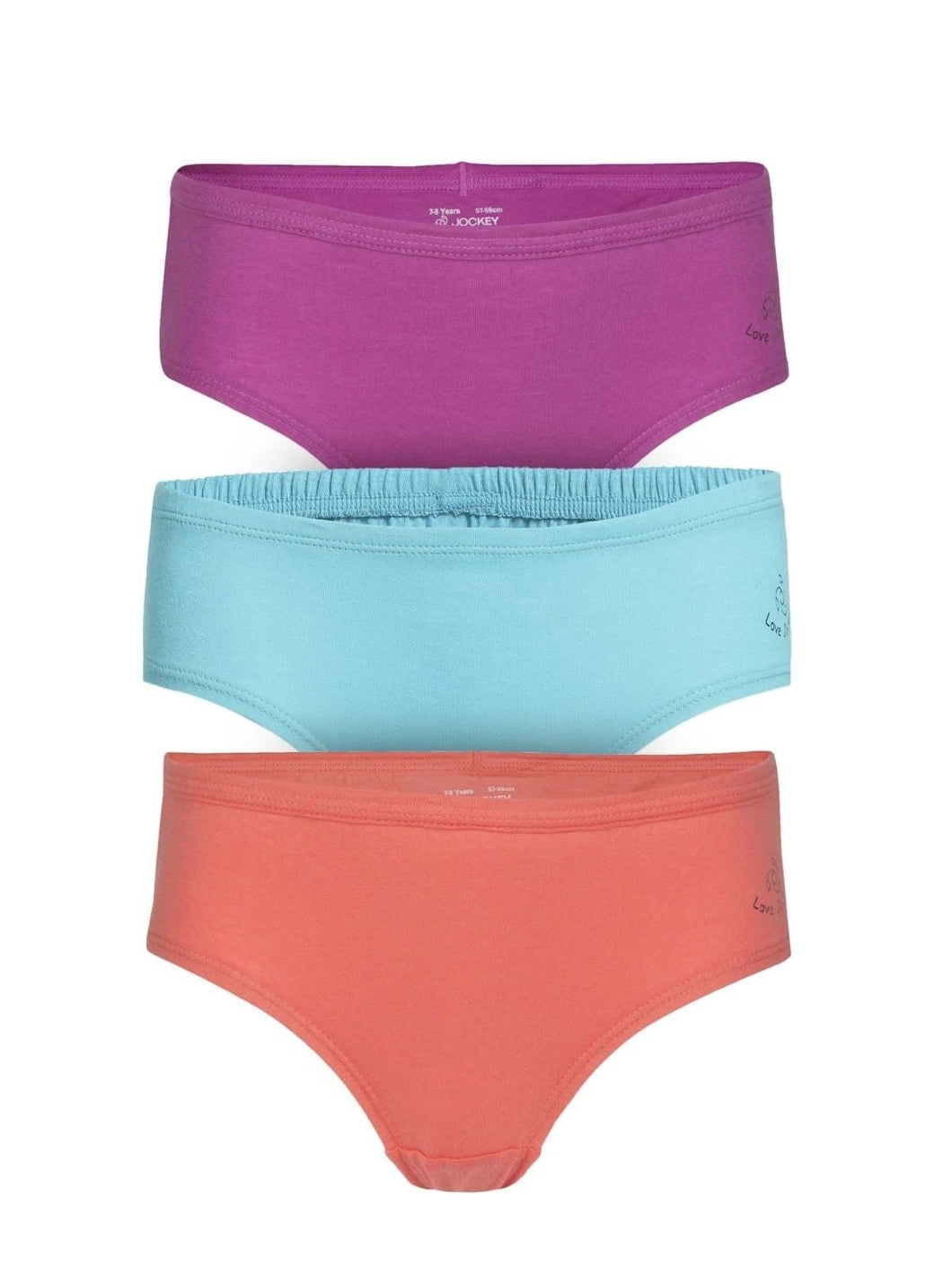 Jockey Solid Assorted Girls Panty Pack Of 3
