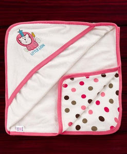 Pink Rabbit Hooded Bath Towel Lion Embroidery