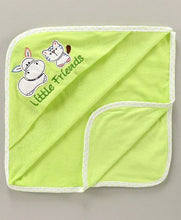 Load image into Gallery viewer, Cucumber Hooded Towel Animal Embroidery - Light Green
