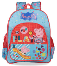 Load image into Gallery viewer, Peppa Pig 15L Pink &amp; Blue School Backpack (Peppa Pig Fun Play 30 cm)
