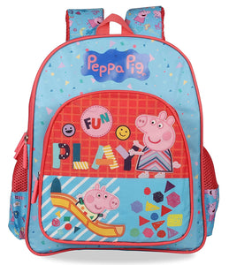 Peppa Pig 15L Pink & Blue School Backpack (Peppa Pig Fun Play 30 cm)