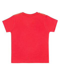 Orange Printed Casual Round Neck T-Shirt