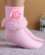 Load image into Gallery viewer, Fashionable Frill Socks In Pink For Girls
