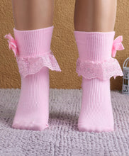 Load image into Gallery viewer, Fashionable Frill Socks In Pink For Girls
