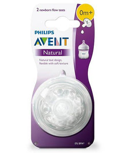 Avent Natural Teat 1 Hole Newborn - Pack Of 2