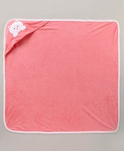 Cucumber Hooded Towel Kitty Patch - Peach