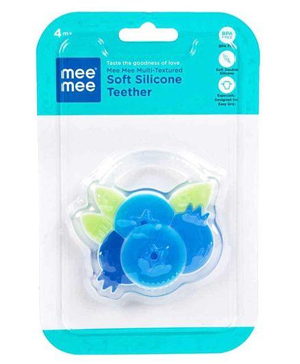 Mee Mee Multi Textured Soft Silicone Teether Fruit Shaped - Blue - Pintoo Garments