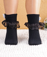 Load image into Gallery viewer, Fashionable Frill Socks In Black For Girls
