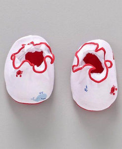 Printed Mittens & Booties Pack of 2 Bird Print - White Red