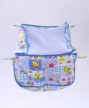 Load image into Gallery viewer, Cradle Cover Hearts &amp; Teddy Print Light Blue
