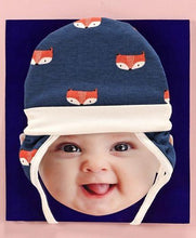Load image into Gallery viewer, Tie Knot Cap with Ear Flaps Animal Print Blue
