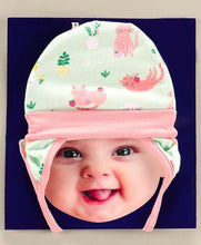 Load image into Gallery viewer, Tie Knot Cap with Ear Flaps Animal Print Pink
