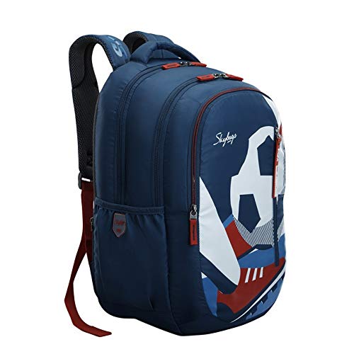 Skybags Astro Plus 05 Football Theme Blue School Backpack 34L