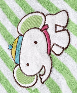 Pink Rabbit Hooded Bath Towel Elephant Embroidery