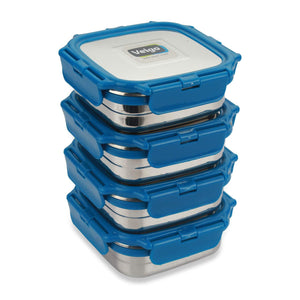 Veigo Lock N Steel 100% Air Tight 4 Pcs Medium Container with Lunch Bag 1.2 LTR