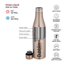 Load image into Gallery viewer, Dubblin Vintage Premium Stainless Steel Water Bottle,Keeps Hot 12 Hours,Cold 24 Hours (750 ML)
