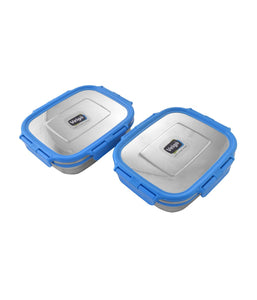 Veigo Lock N Steel 100% Air Tight 2 Container(2 Medium) Lunch Box with Bag