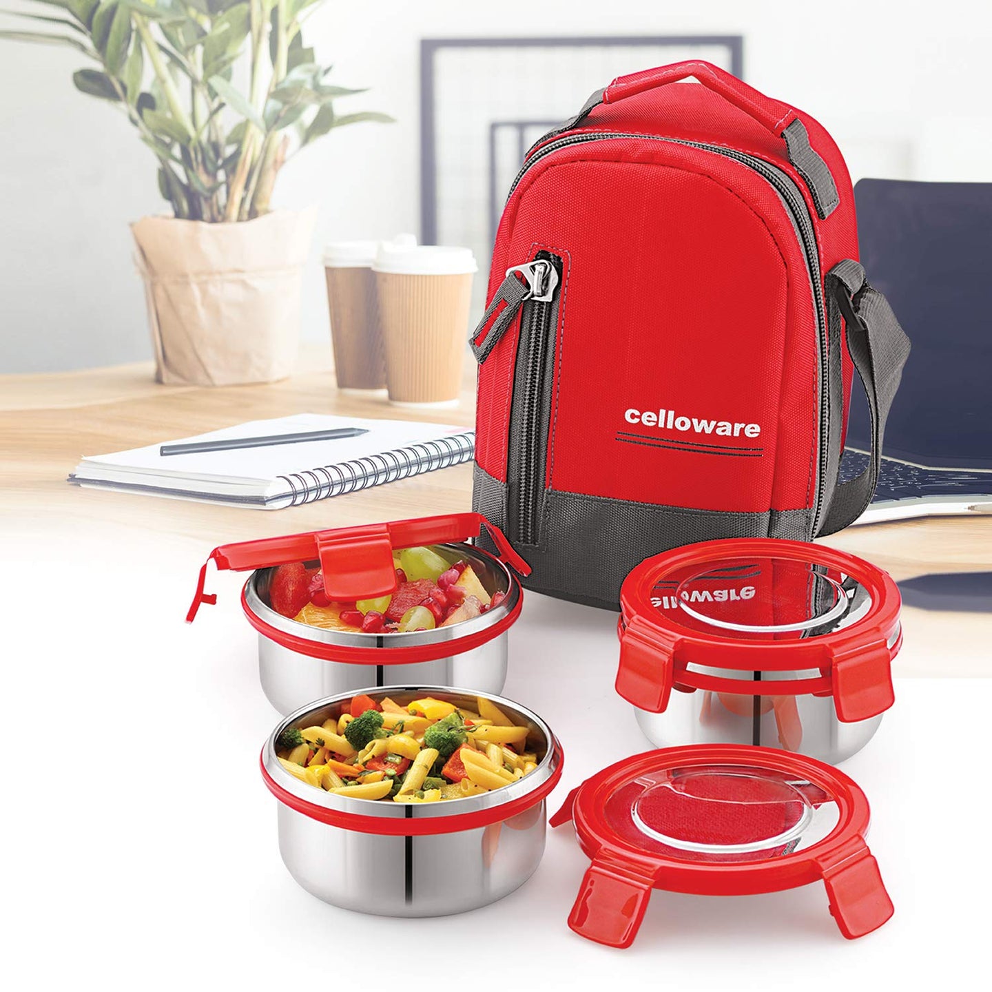 Cello All Steel Lunch Box for Office & School - Pintoo Garments