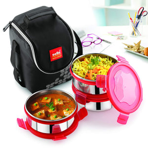 Cello Max Fresh Click 3 Plus Stainless Steel Lunch