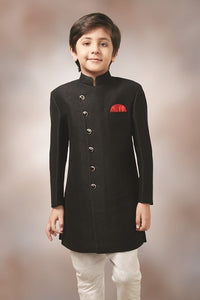 Boys Traditional Sherwani Set Black
