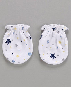 Printed Mittens & Booties Pack of 2 - Blue White