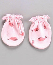 Load image into Gallery viewer, Printed Mittens &amp; Booties Pack of 2 Pink Red
