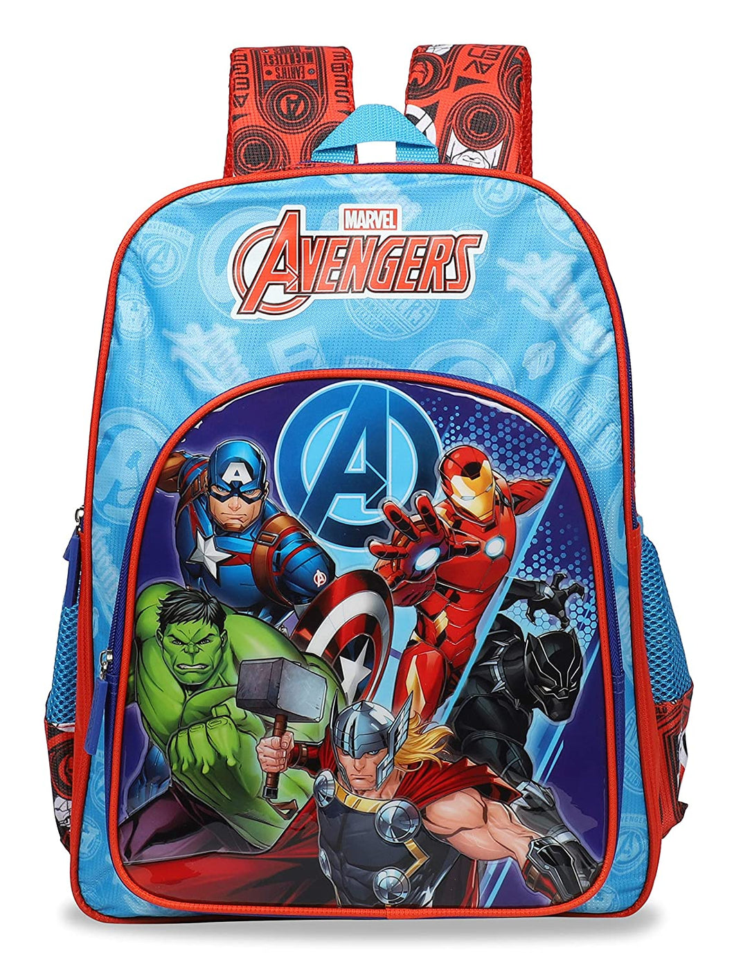 Marvel 20 Ltrs Red Blue School Backpack (Avengers Super Heroes Red & Blue School Bag 36 cm)
