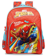 Load image into Gallery viewer, Marvel 20 Ltrs Red Blue School Backpack (Spiderman Crime Fighter School Bag 36 cm)
