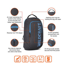 Load image into Gallery viewer, Wildcraft 13 Ltrs Mel_Black Pebble 3.0 Casual Backpack

