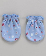 Load image into Gallery viewer, Printed Mittens &amp; Booties Pack of 2 White Blue
