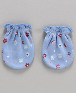 Printed Mittens & Booties Pack of 2 White Blue