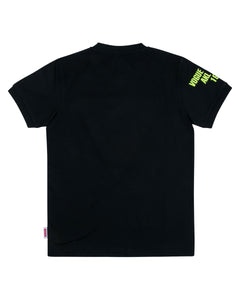 Boys Solid Printed Black T Shirt
