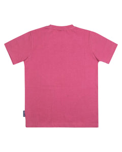 Boys Embellished Printed Pink T Shirt