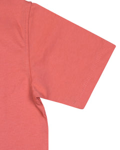 Boys Solid Printed Peach T Shirt