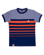 Load image into Gallery viewer, Boys Striped Multi Colour Round Neck T Shirt
