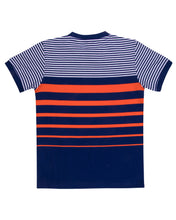 Load image into Gallery viewer, Boys Striped Multi Colour Round Neck T Shirt
