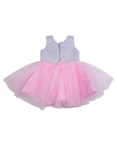 Pink & Silver Flared Party Frock