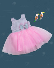 Load image into Gallery viewer, Pink &amp; Silver Flared Party Frock
