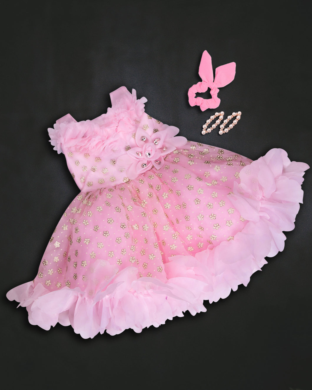 Pink Flared Party Frock
