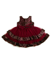 Load image into Gallery viewer, Maroon Flared Party Frock
