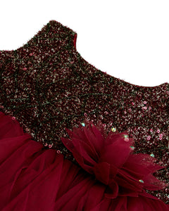 Maroon Flared Party Frock