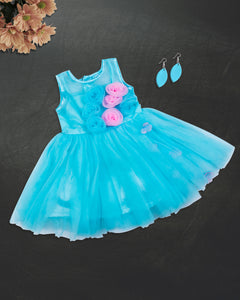 Light Blue Flared Party Frock