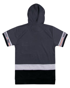Boys Printed Dark Grey Hoodies Style T Shirt