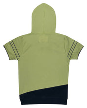 Load image into Gallery viewer, Boys Solid Printed Green Hoodies T Shirt
