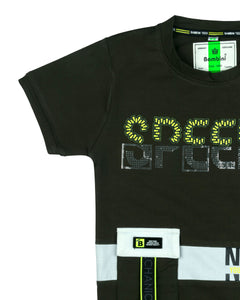 Dark Green Printed Round Neck T-Shirt