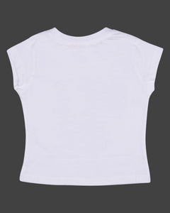 Girls Fashion Printed White Top