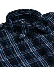 Load image into Gallery viewer, Boys Fashion Navy Blue Checks Shirt
