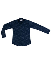 Load image into Gallery viewer, Boys Fashion Navy Blue Printed Shirt
